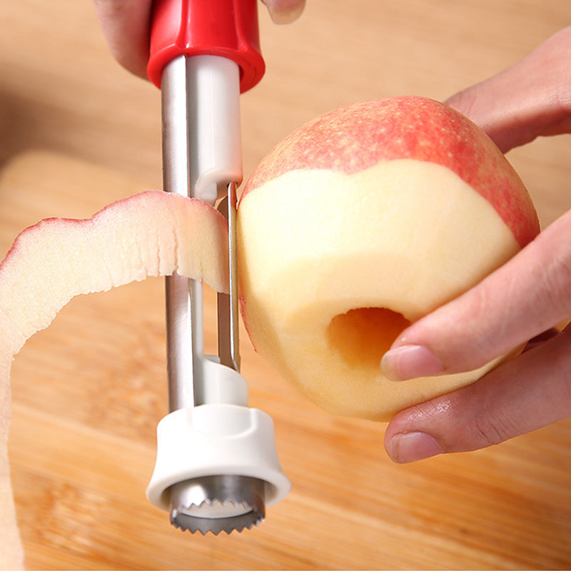 Fruit Peeler and Corer Stainless Steel | Curved Blade with Built-In Corer | Quick, Mess-Free Fruit Prep Tool Today