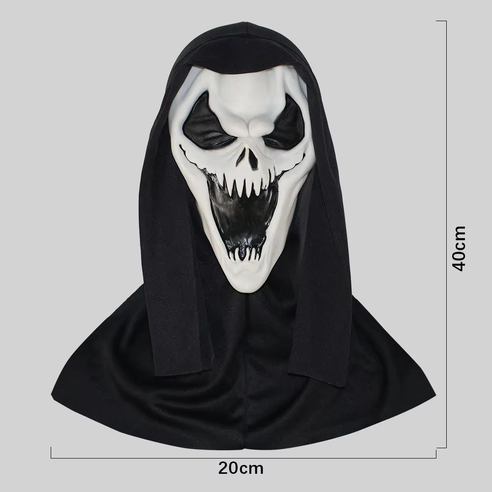 Full Head Scream Mask Halloween Costume | Creepy Red Tongue Design, Breathable Openings | Flexible Natural Latex