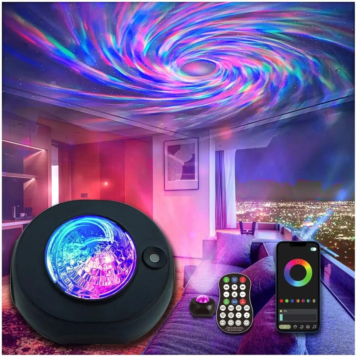 Galaxy Projector Night Light USB Powered App Control