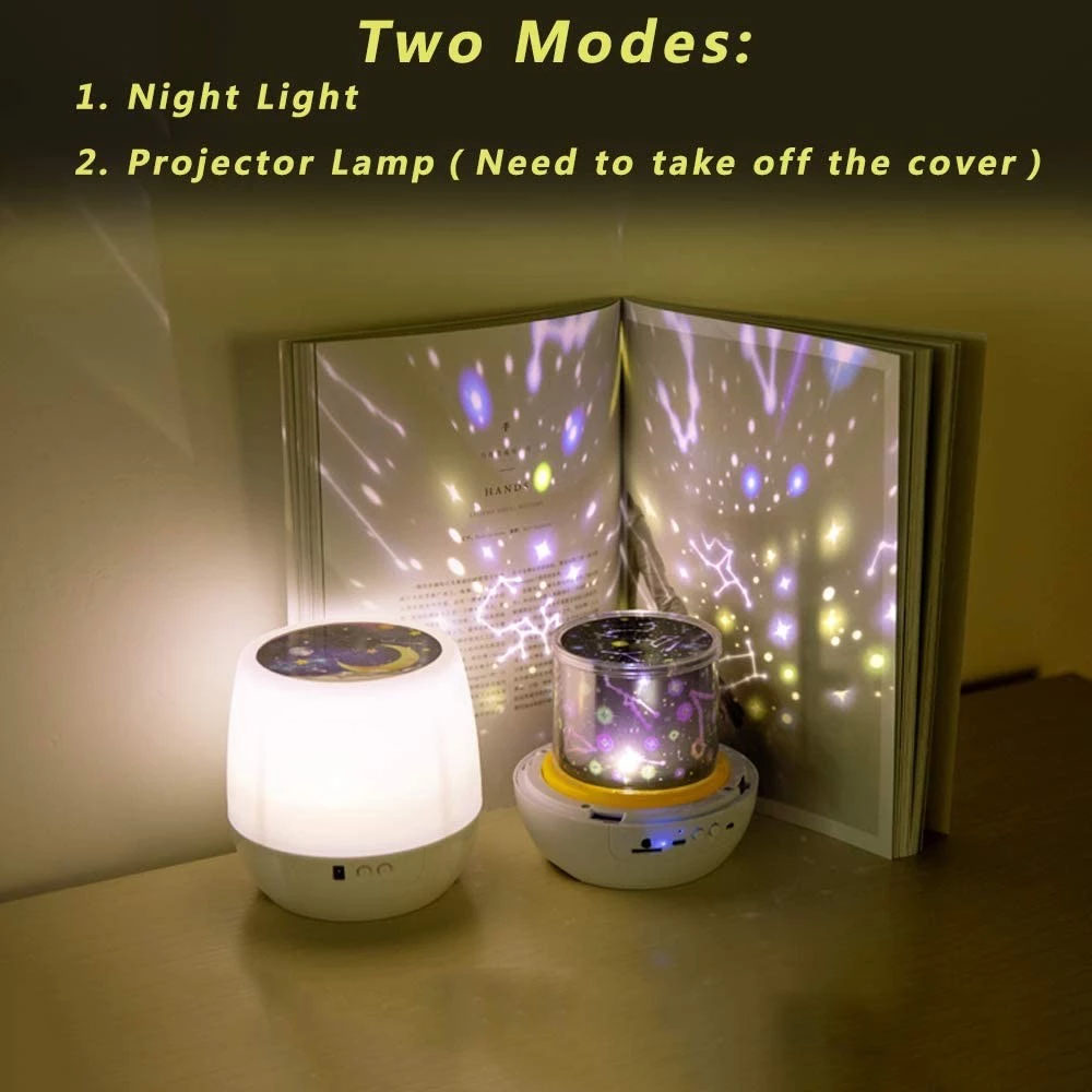 Galaxy Star Projector Light LED | Interchangeable Light Discs & USB Power | Creates Calming Starry Room Ambience