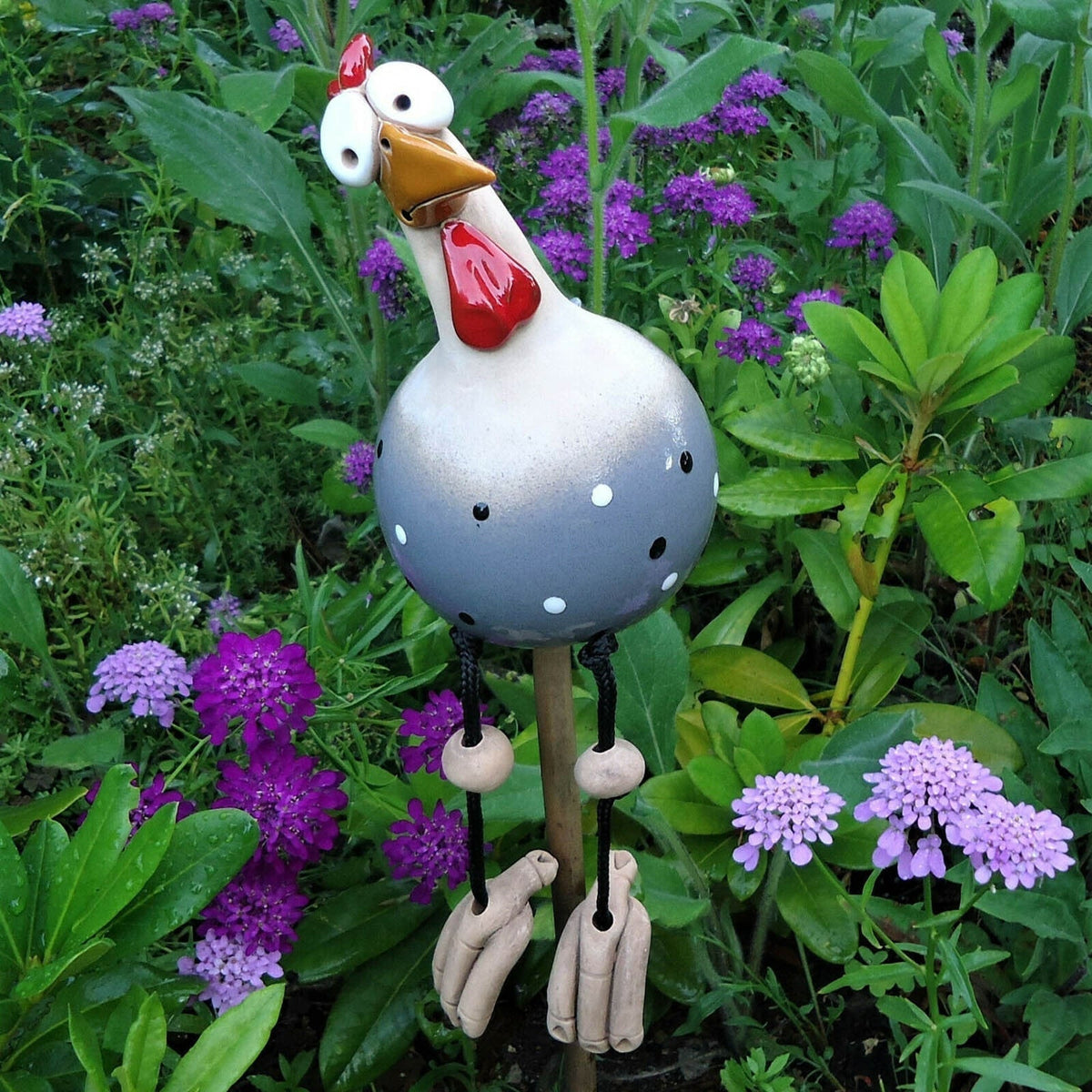 Garden Chicken Ornaments Resin | Pack of Two, Five Colour Options