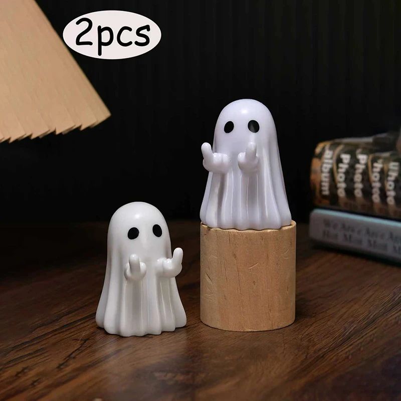 Ghost Figurine Halloween Decoration | Multi-Piece Sets Available | Resin Tabletop Ornament for Desks and Shelves