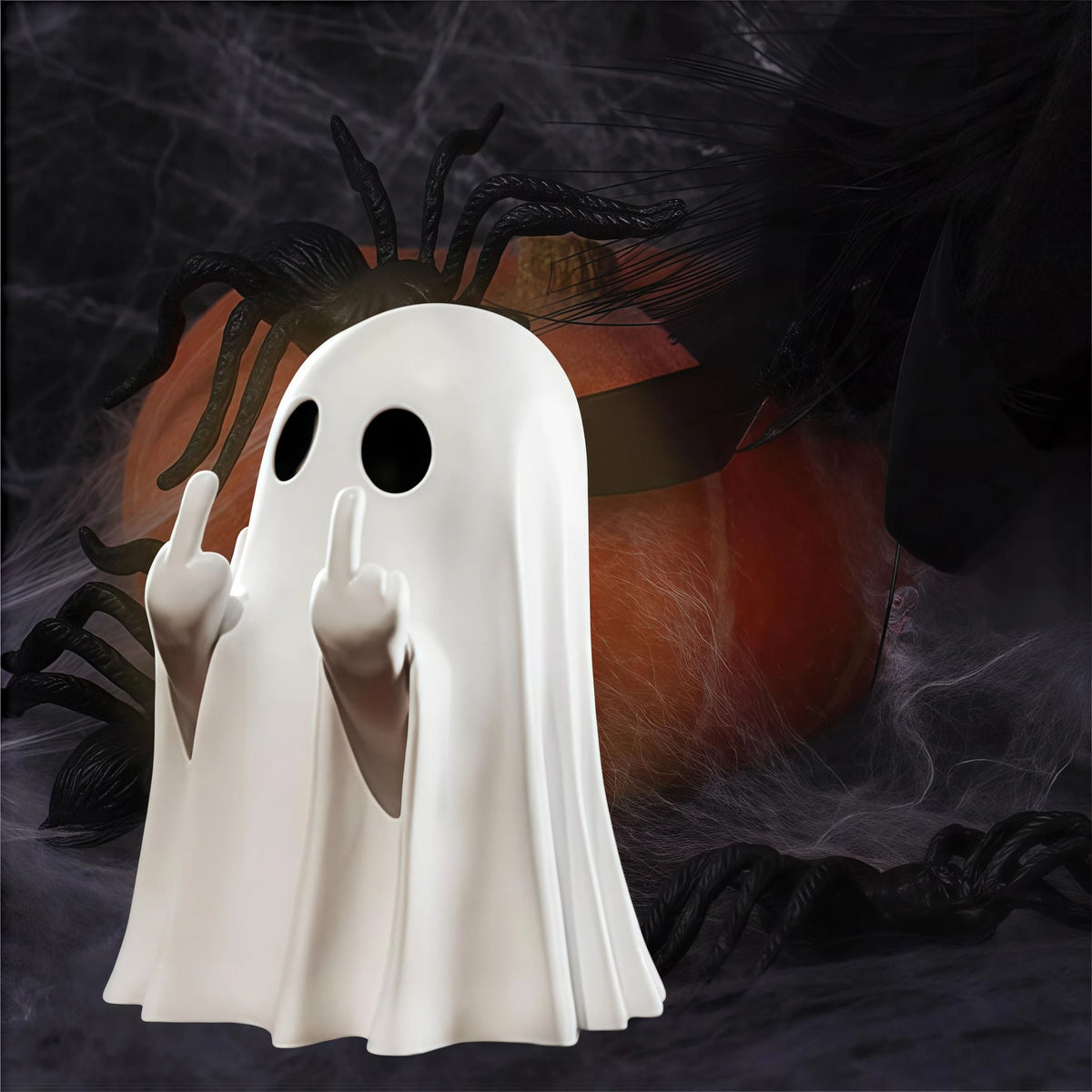 Ghost Statue Resin Figure | Playful Halloween Tabletop Decor | Compact Design for Shelves, Desks and Coffee Tables