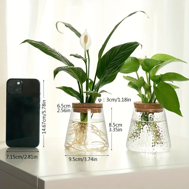 Glass Propagation Station Vase Rack | Wooden Stand for Hydroponic Plant Cuttings | Tabletop Desk Decoration Piece