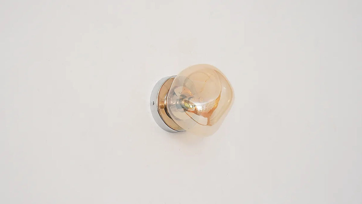 Glass Wall Lamp with Metal Frame | Two Sizes, Thin or Thick Glass | Soft Ambient Light for Bedrooms & Living Rooms