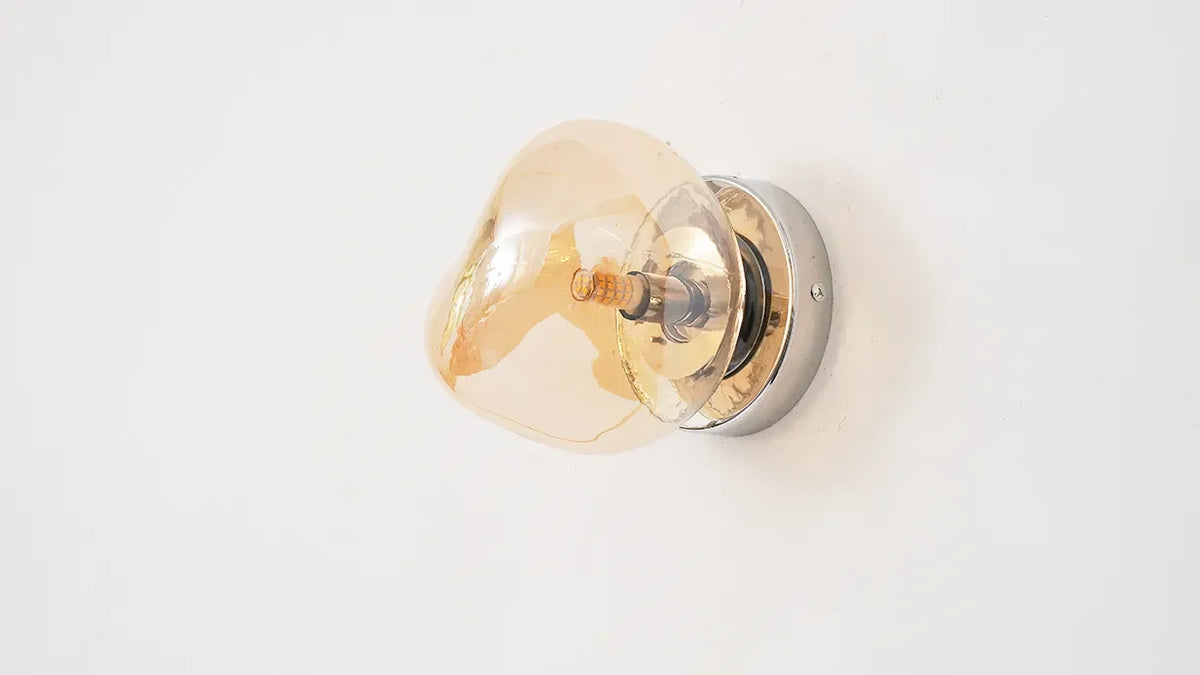 Glass Wall Lamp with Metal Frame | Two Sizes, Thin or Thick Glass | Soft Ambient Light for Bedrooms & Living Rooms