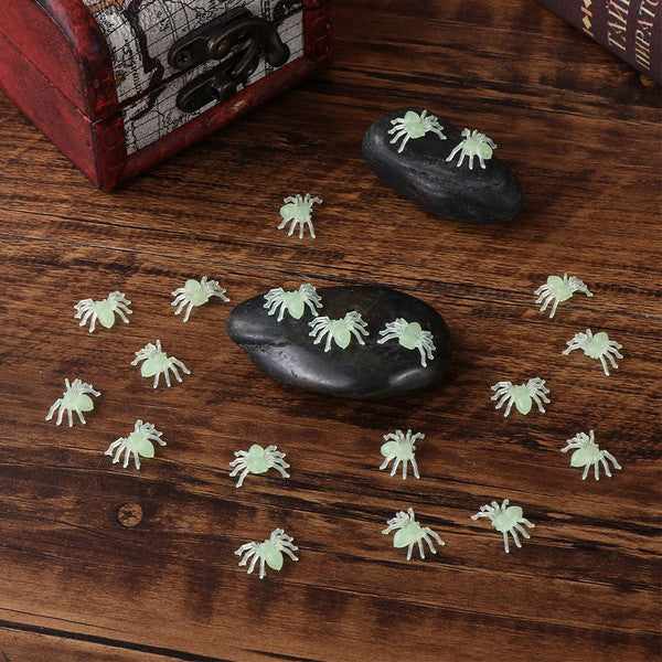 Glow in the Dark Spiders Halloween Decorations | Realistic Fake Spider Pack | Reusable Spooky Party Décor for Trick-or-Treat Bowls