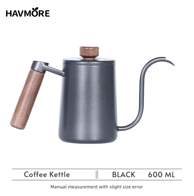 Gooseneck Coffee Kettle Stainless Steel | Precision Pour Spout, 600ml Capacity | Consistent Pour-Over Extraction