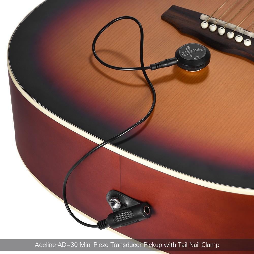 Guitar Pickup Mini Stick-On No Battery Multi-Instrument with Double-Sided Tape