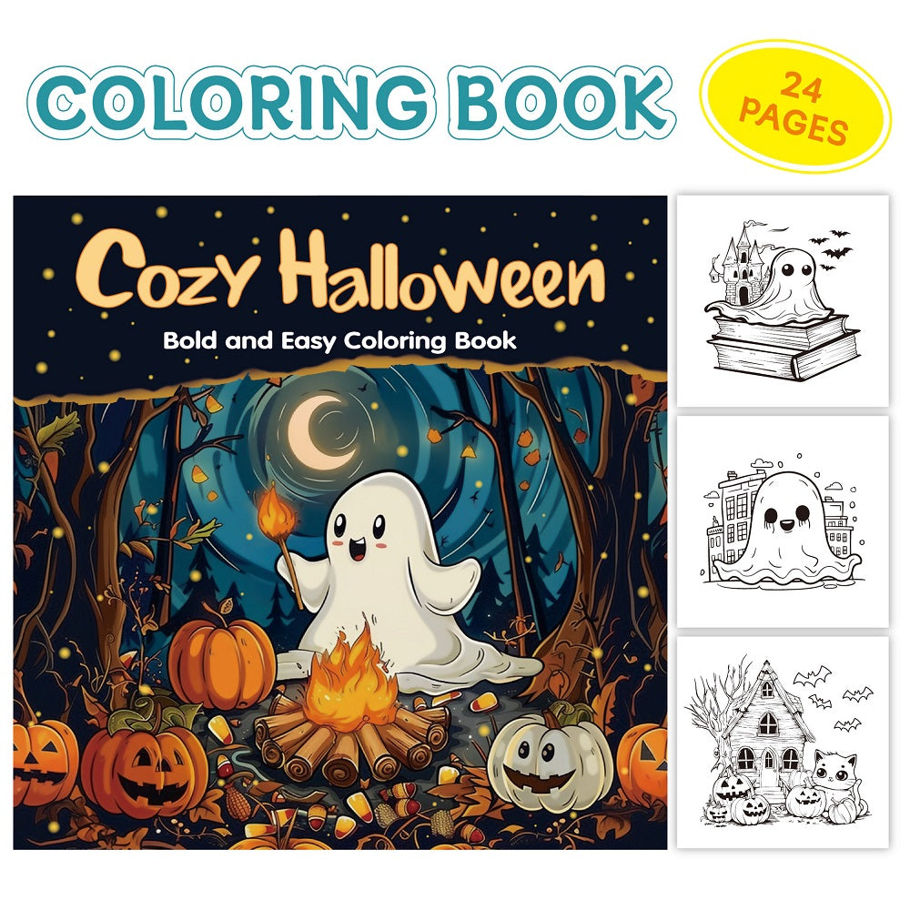 Halloween Colouring Book for Adults and Teens | Bold Easy Designs, Thick Single-Sided Paper | Mindful Stress Relief Gift