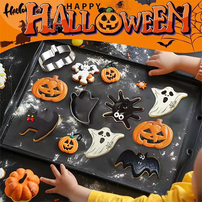 Halloween Cookie Cutter Set | 12-Piece Bat, Ghost & Pumpkin Shapes | Food-Grade Stainless Steel, Rust-Resistant & Reusable