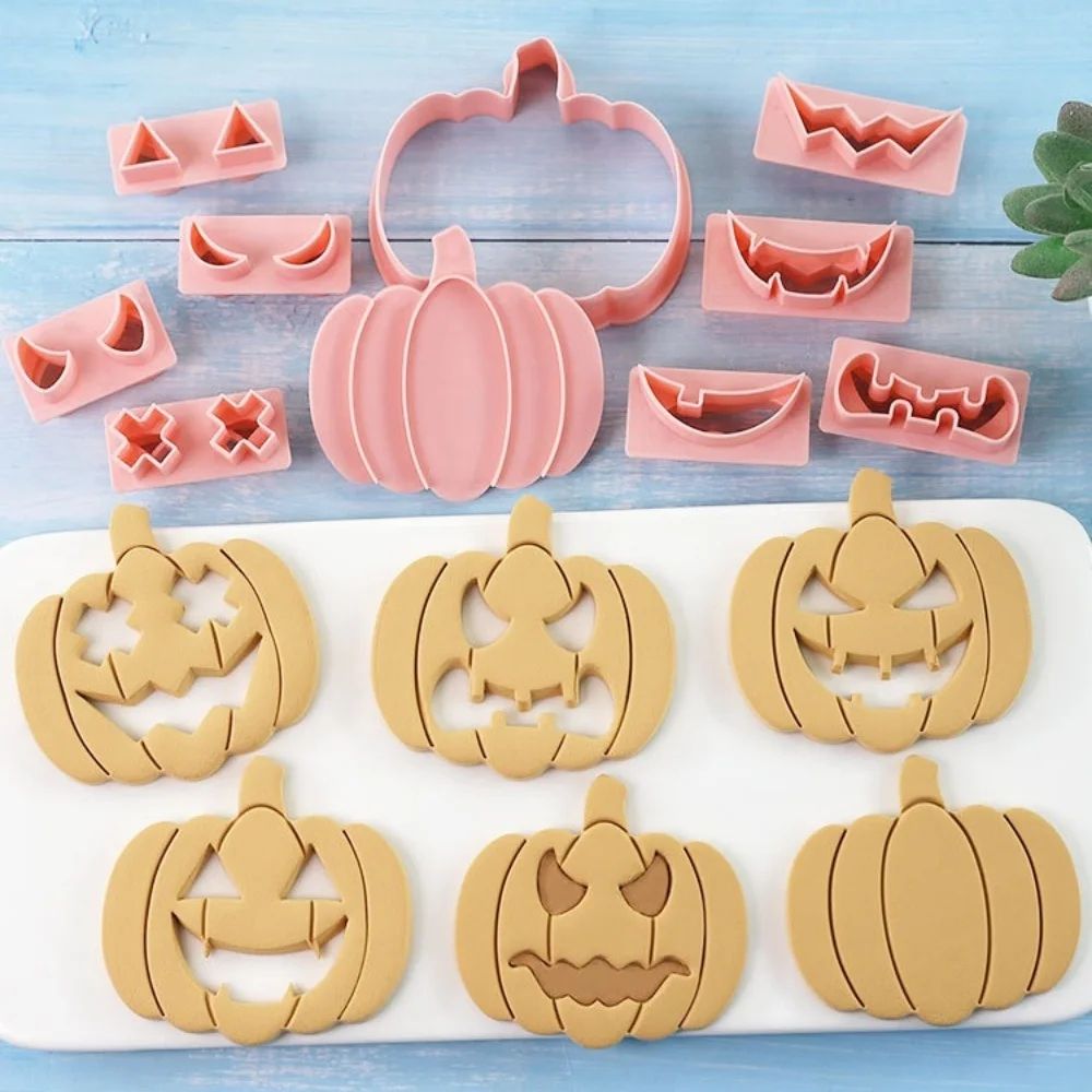 Halloween Mini Cookie Cutter Set | Pumpkin, Skull & Ghost Shapes | Stainless Steel Baking Molds for Fondant & Icing