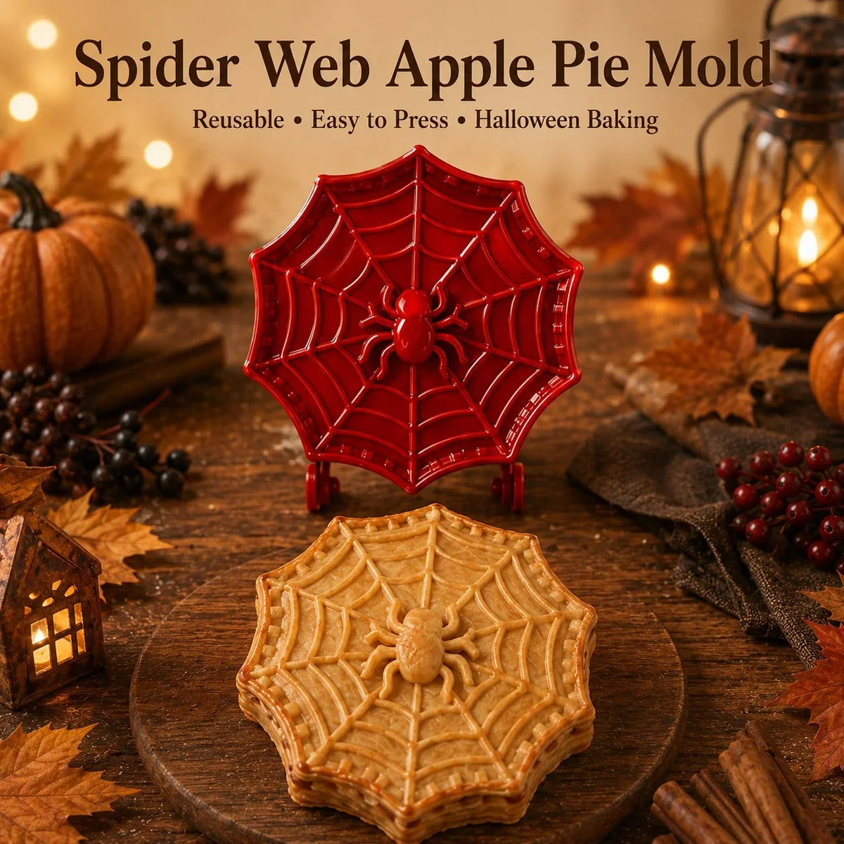 Halloween Pie Mould Hinged Plastic 8 Spooky Shapes with Snap-Seal Edges