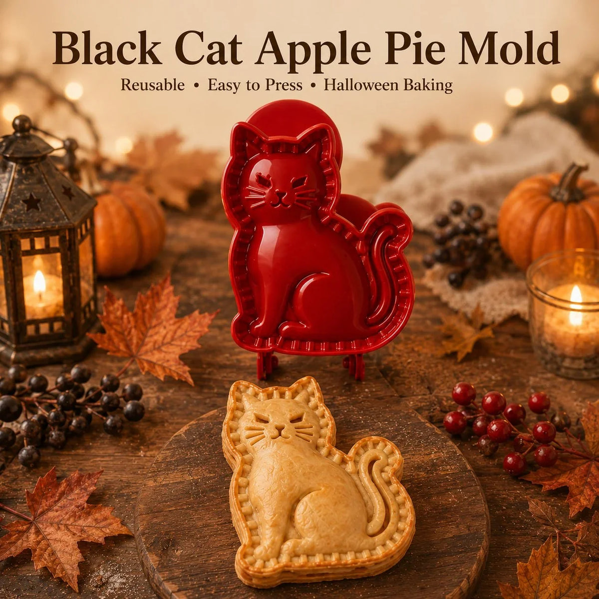 Halloween Pie Mould Hinged Plastic 8 Spooky Shapes with Snap-Seal Edges