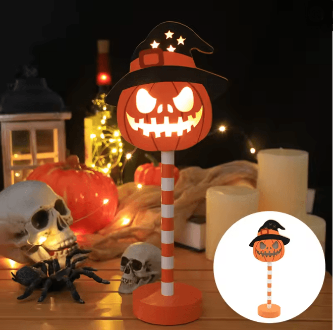 Halloween Pumpkin Ghost LED Night Light | Waterproof, Battery Powered | Cosy Glow for Porch, Garden & Indoor Decor