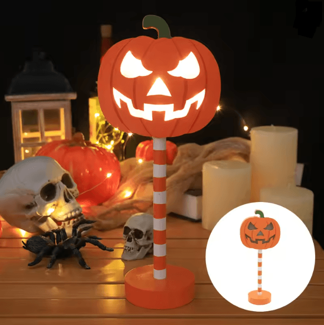 Halloween Pumpkin Ghost LED Night Light | Waterproof, Battery Powered | Cosy Glow for Porch, Garden & Indoor Decor