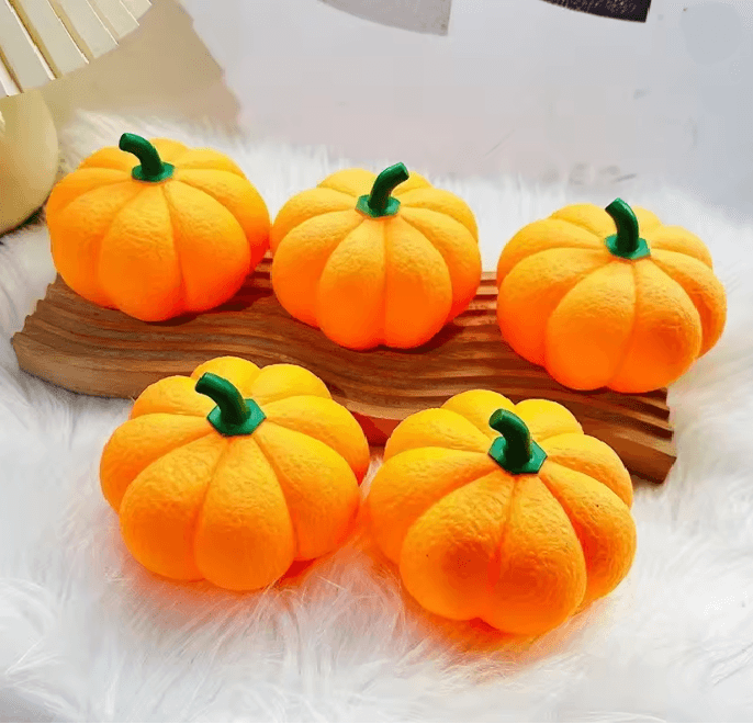 Halloween Pumpkin LED Night Light | Battery Powered Cordless Lantern | Warm Flicker-Like Glow for Cosy Fall Decor
