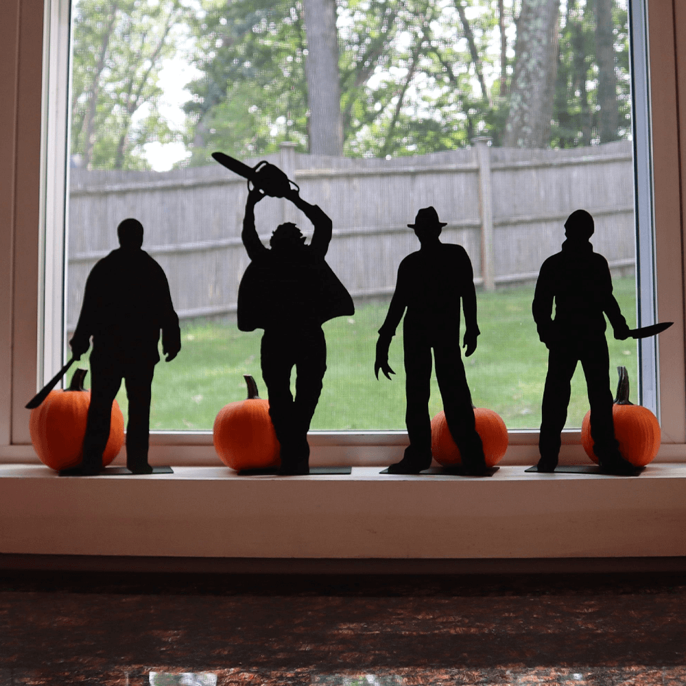 Halloween Shadow Figures | Set of 4 Freestanding Silhouette Cut-Out Poses | Indoor Outdoor Scary Décor for Parties