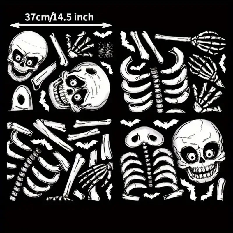 Halloween Window Clings | 140 Pieces on 8 Sheets | Double-Sided PVC, Reusable No-Glue Stickers for Windows & Glass Doors