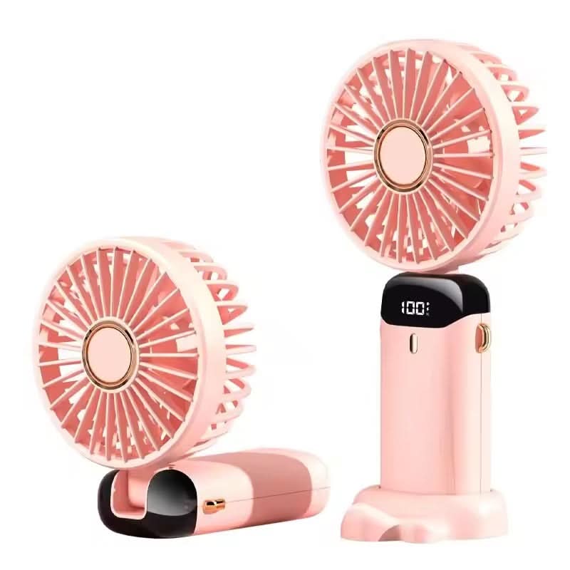 Hand Held Personal Fan With Built-In Phone Stand