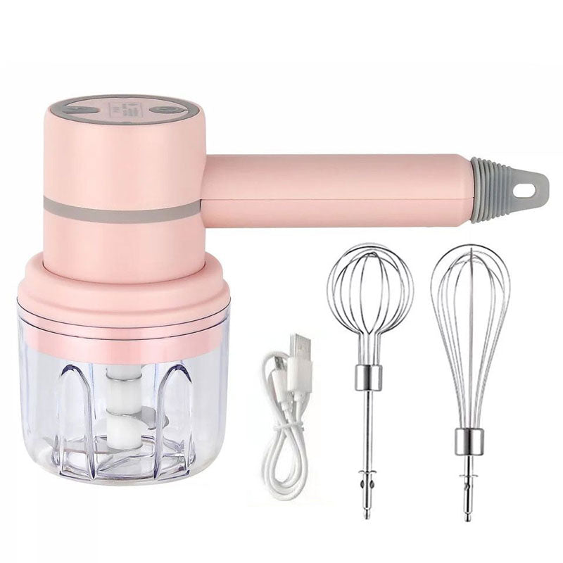 Handheld Milk Frother Electric 2-in-1 ABS Lightweight with Two Mixing Heads