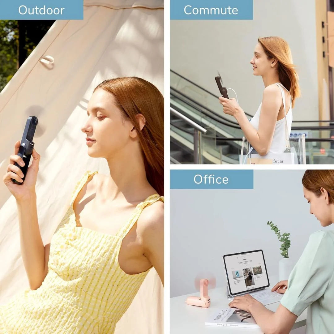 Handheld Mini Fan | Folding Body, Built-In Power Bank
