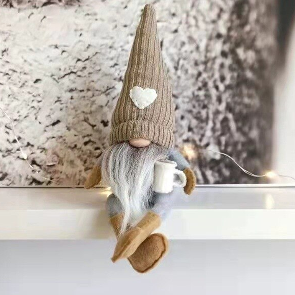 Handmade Coffee Gnome Plush | Adjustable Legs, Styleable Hair | Coffee-Themed Decor Gift for Coffee Lovers & Home