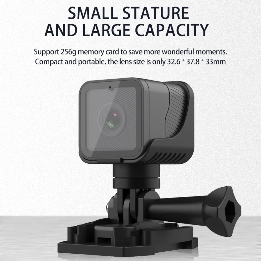 Helmet Action Camera | 1080p Full HD Video & 12MP Photos | Compact Mount for Motorcycles, Bicycles & Outdoor Sports