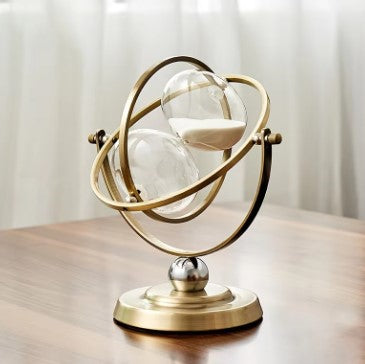 Hourglass Sand Timer | Pivoting Rings, Pedestal Base
