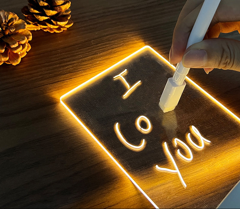 Illuminated Acrylic Writing Board | Lit Base, Wipe Pen