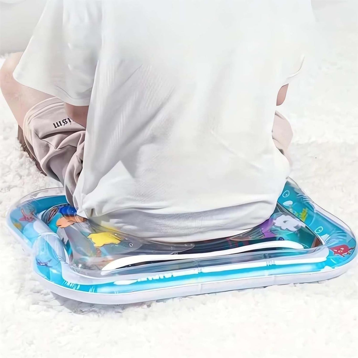 Interactive Cat Toy Inflatable PVC Cooling Mat with Floating Fish Chase