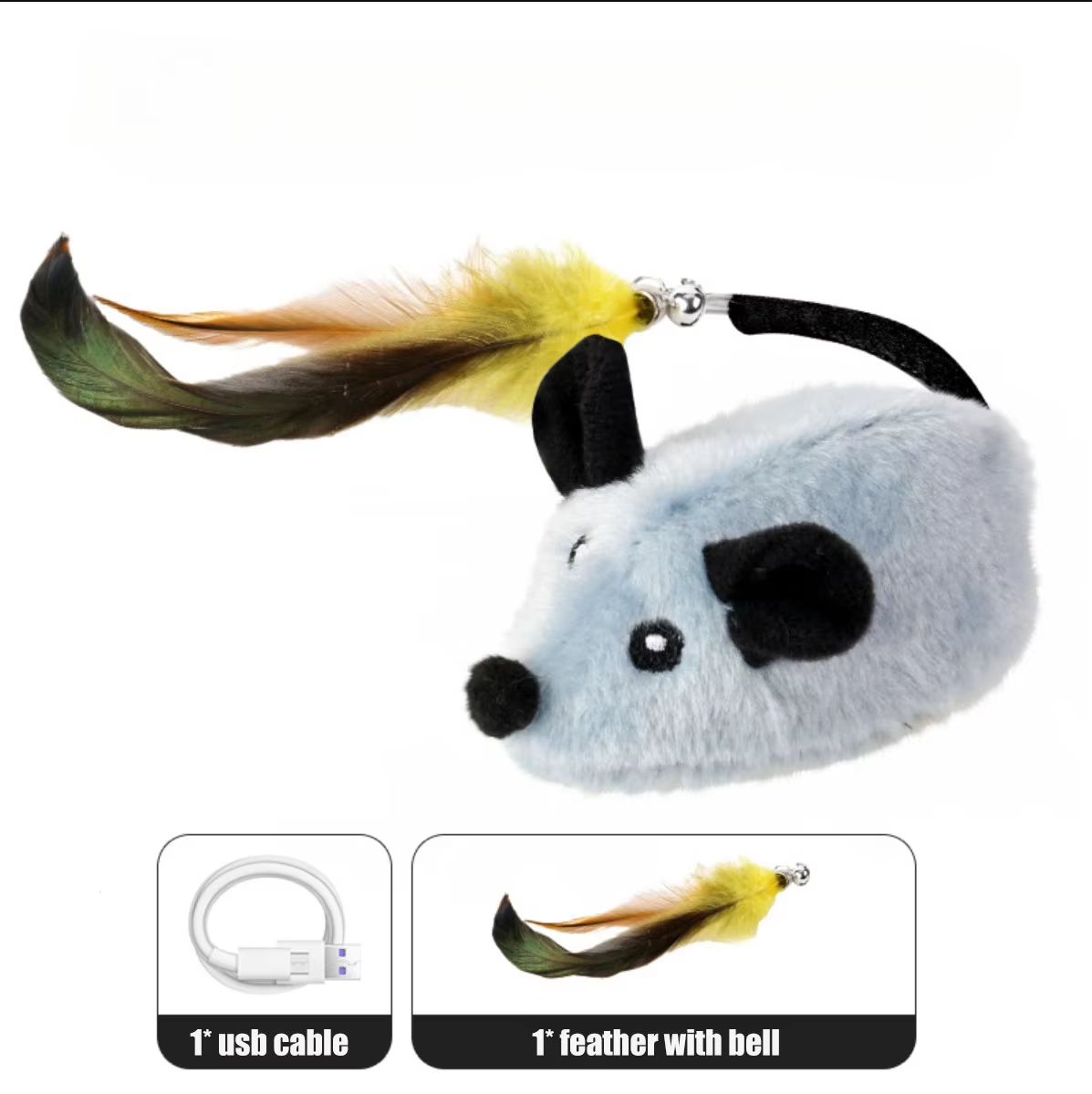 Interactive Motion-Sensing Mouse Toy | Automatic Movement & Squeak Sound | USB Rechargeable for Cats & Small Pets