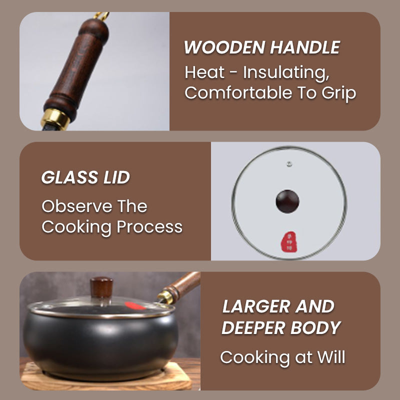 IronPot Pro | Traditional Carbon Steel Wok with Wooden Handle