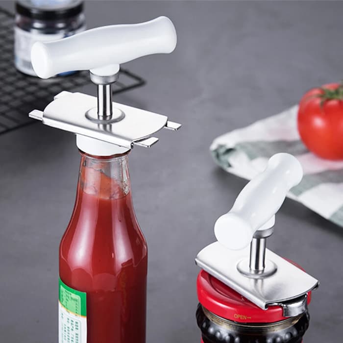 Jar and Bottle Opener Stainless Steel | Adjustable Clamp Grips Lids 2.5-9.5cm | Effortless Opening, No Hand Strain