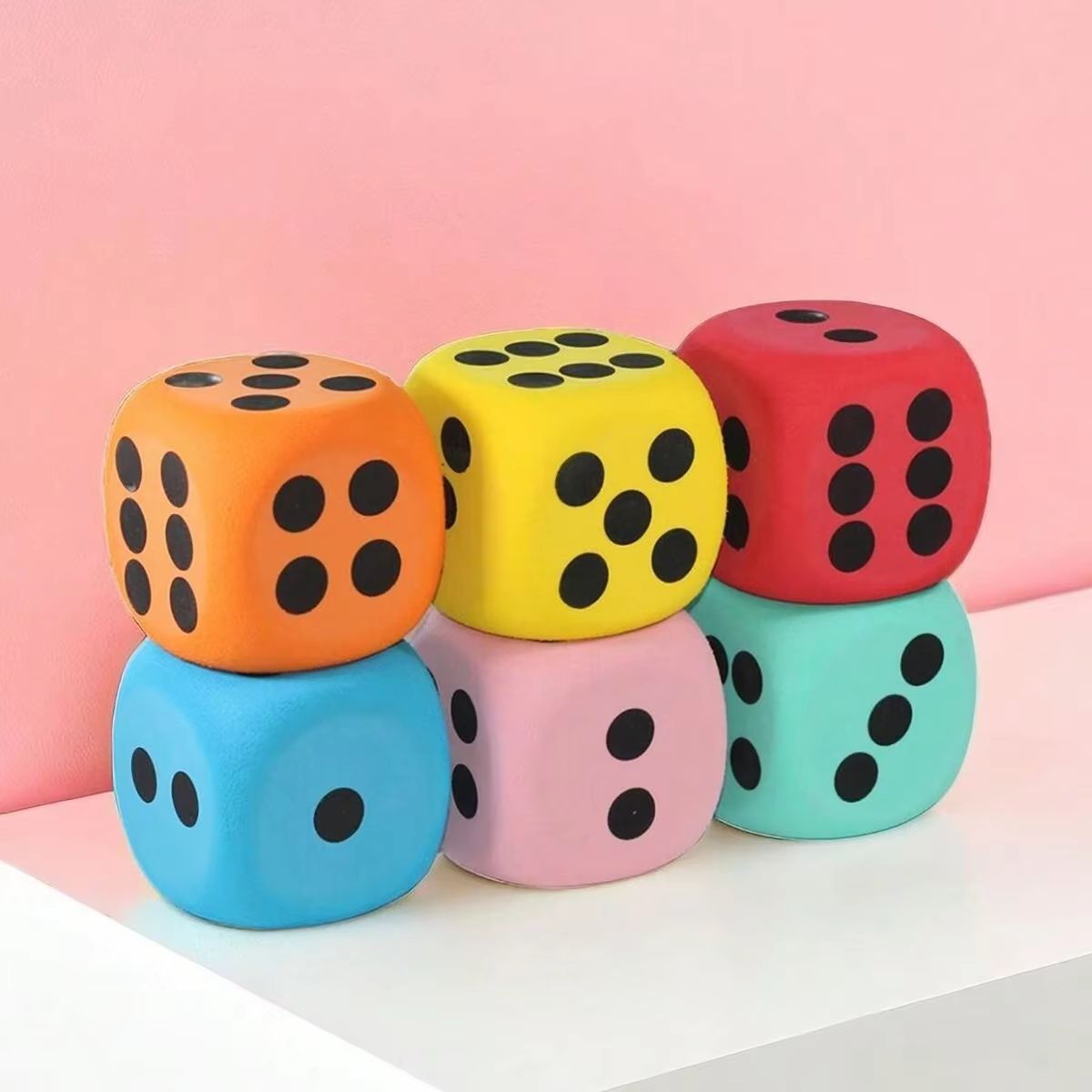 Jumbo Dice Toy Pet Training Lightweight Foam Six-Sided with Soft Edges