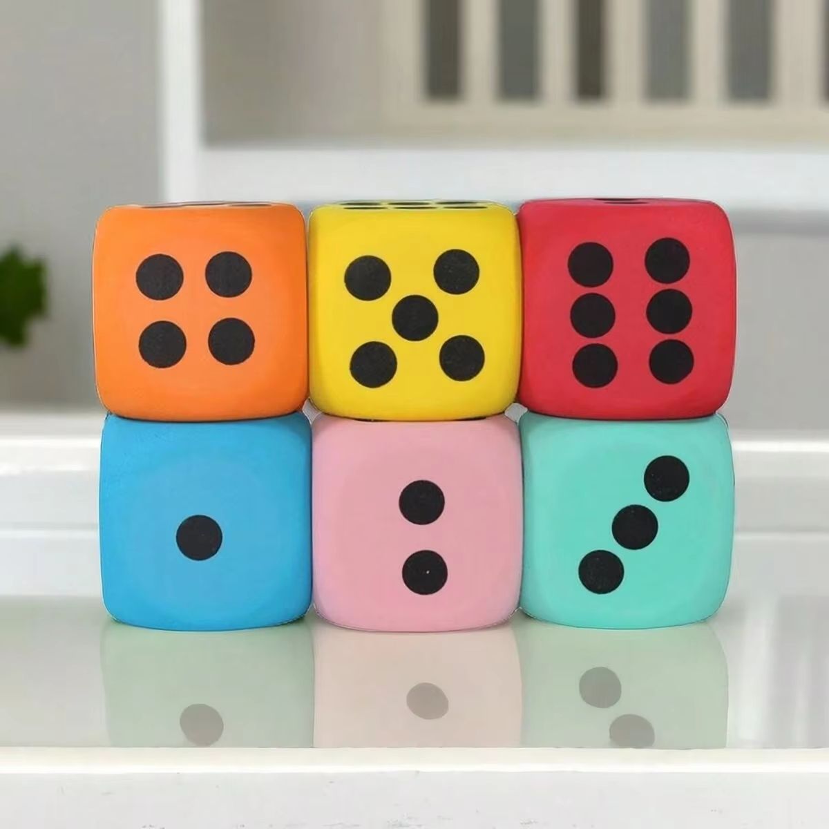 Jumbo Dice Toy Pet Training Lightweight Foam Six-Sided with Soft Edges