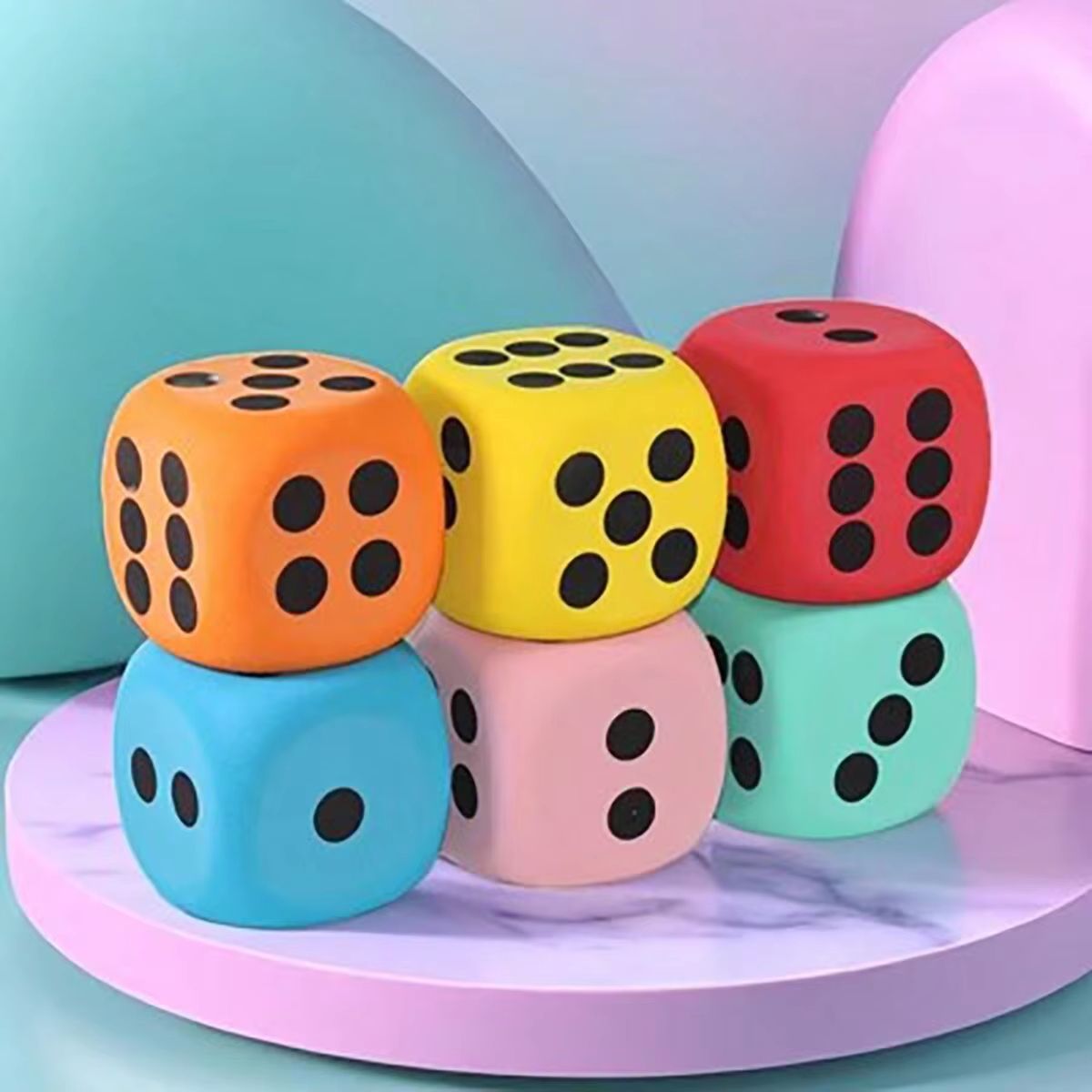Jumbo Dice Toy Pet Training Lightweight Foam Six-Sided with Soft Edges