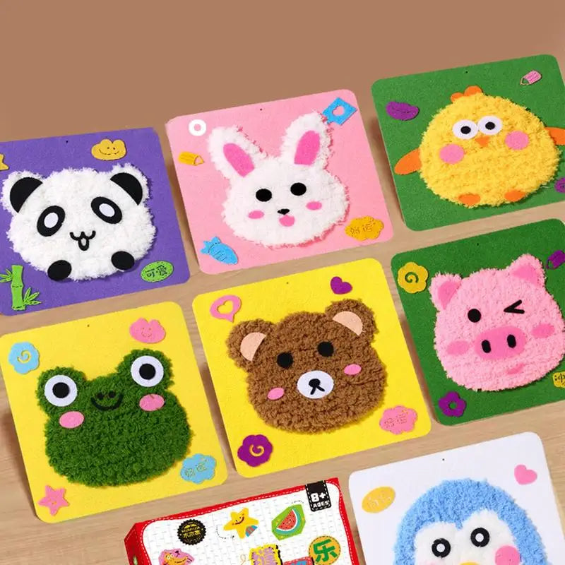 Kids Sewing Kit Felt Animal Designs | Child-Safe Needles & Colourful Yarn Included | Builds Focus and Fine Motor Skills