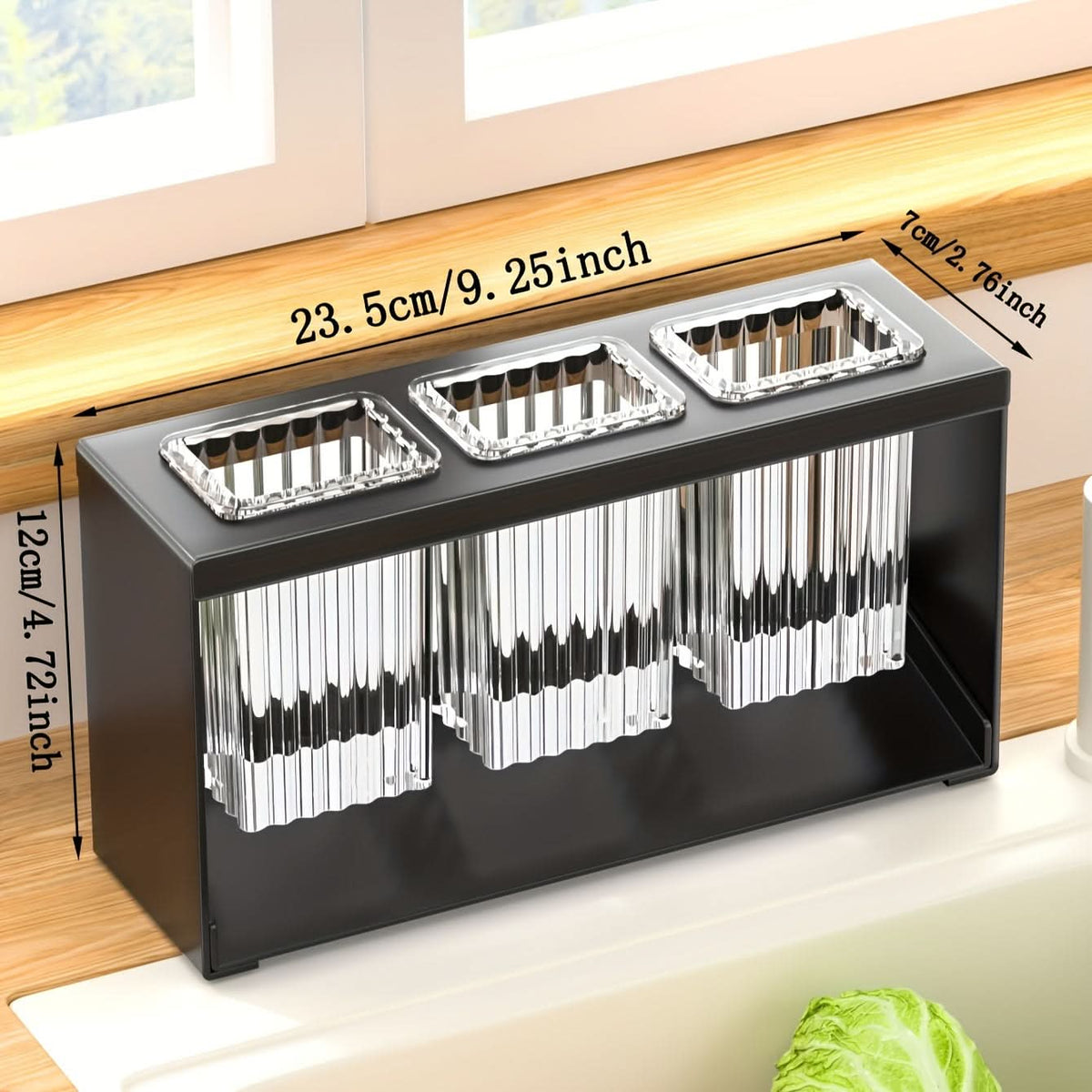 Kitchen Organizer Chopstick Holder Compact Plastic with Water Drain Design