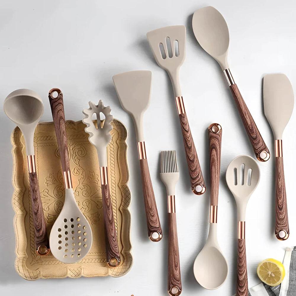 Kitchen Utensil Set | Ten Pieces, Hanging Loop Handles