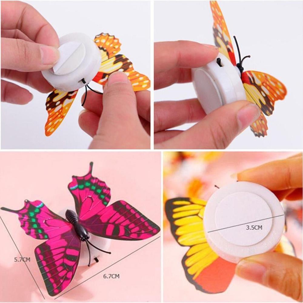 LED Butterfly Wall Lights Battery Operated Set with Adhesive Backing