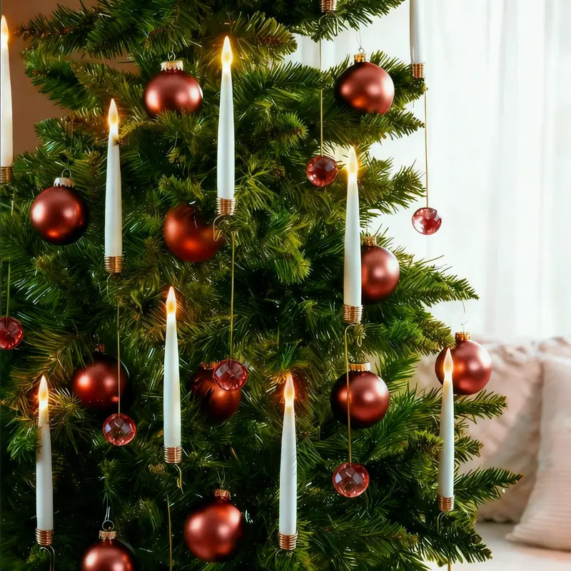 LED Christmas Tree Candle Lights, Crystal Ball & Icicle Shapes | Remote Control, Timer | 12/24/48 Pack, Flameless Flicker