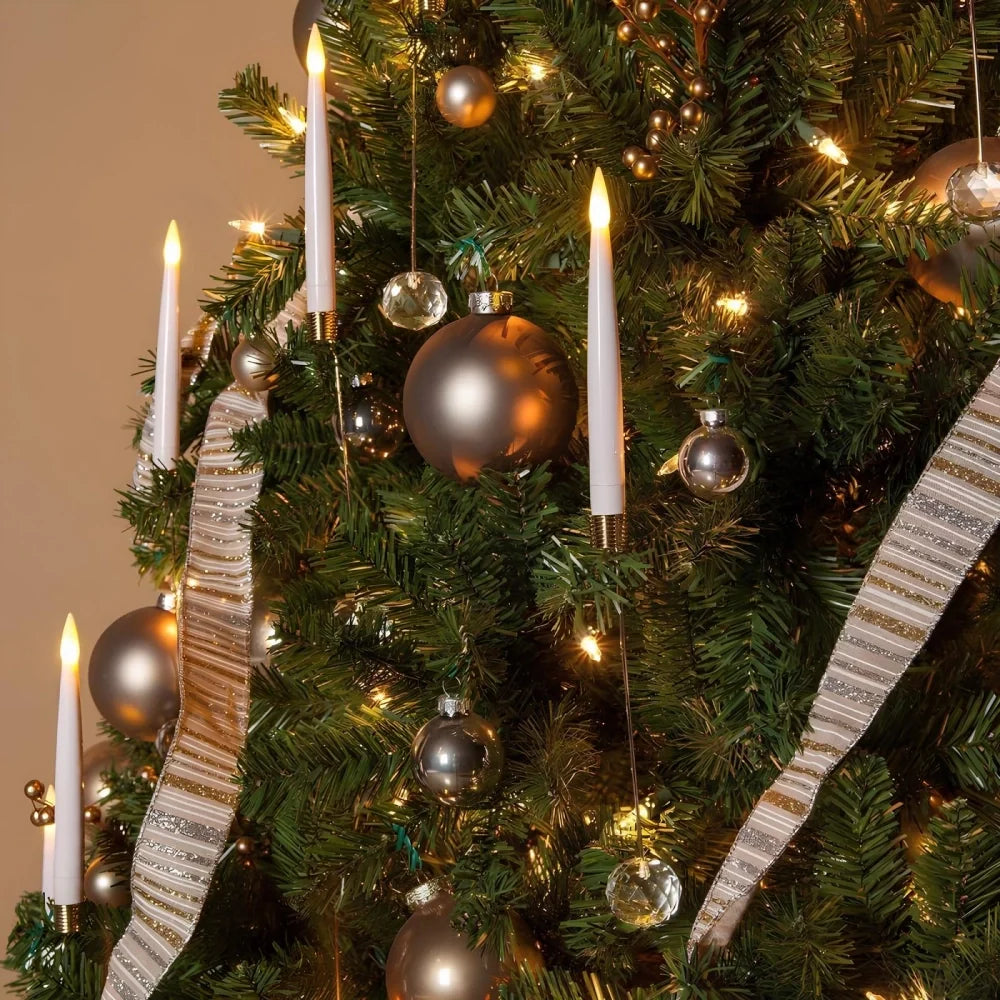 LED Christmas Tree Candle Lights, Crystal Ball & Icicle Shapes | Remote Control, Timer | 12/24/48 Pack, Flameless Flicker