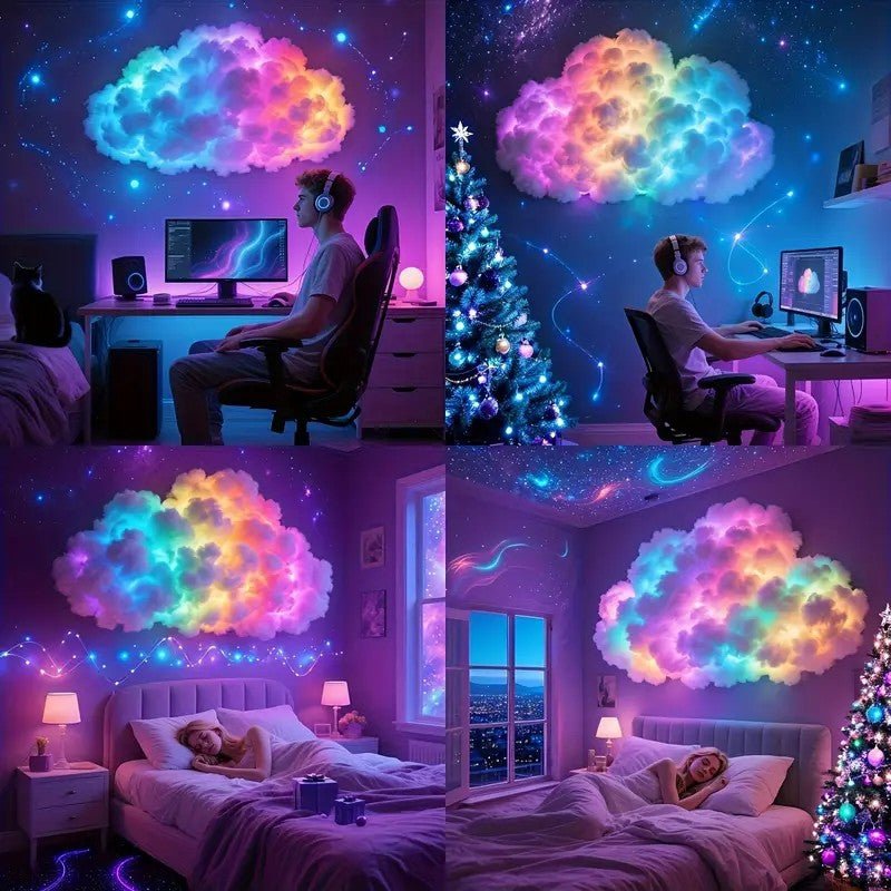 LED Cloud Lamp Music-Reactive RGB USB-Powered Remote Controlled with App Control