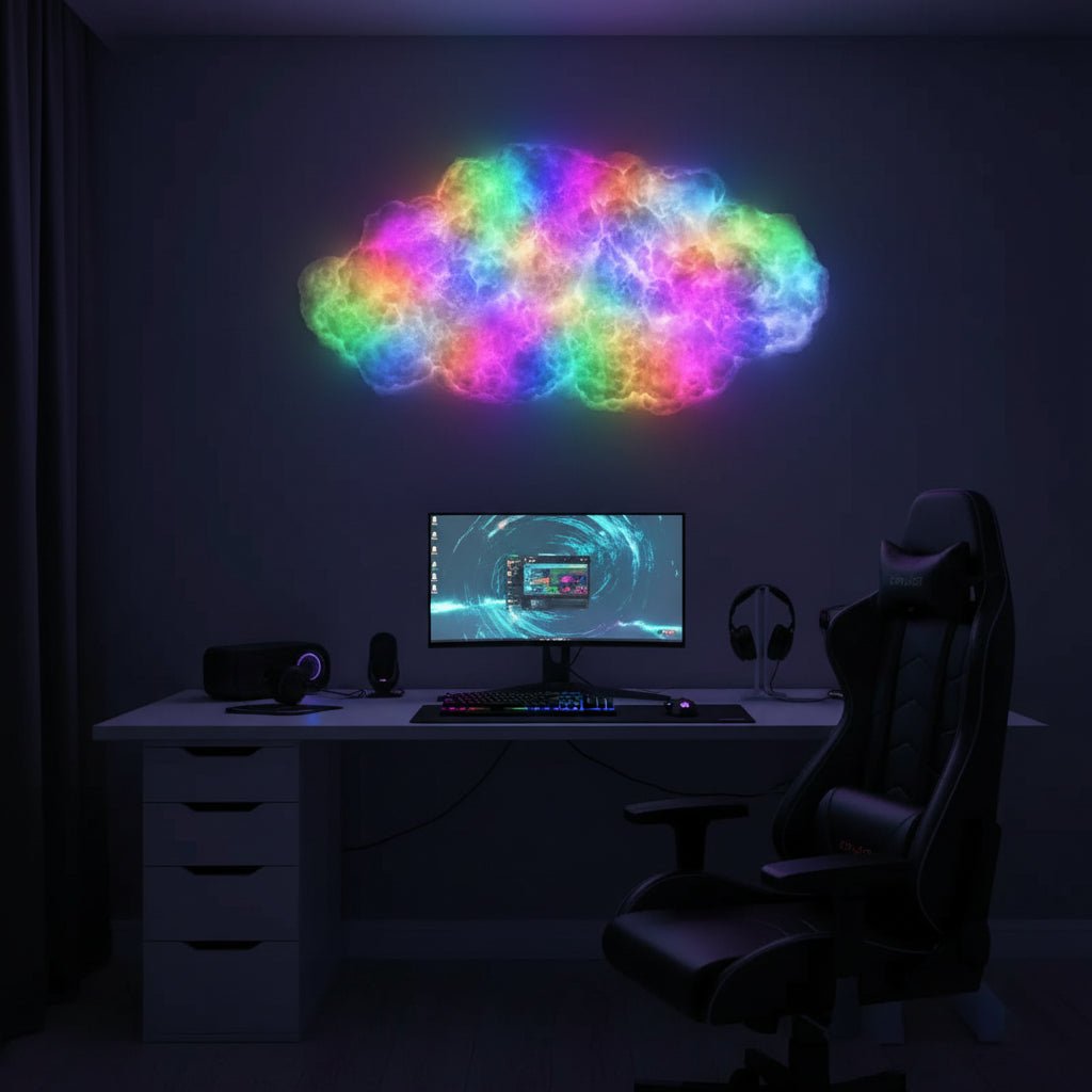 LED Cloud Lamp Music-Reactive RGB USB-Powered Remote Controlled with App Control