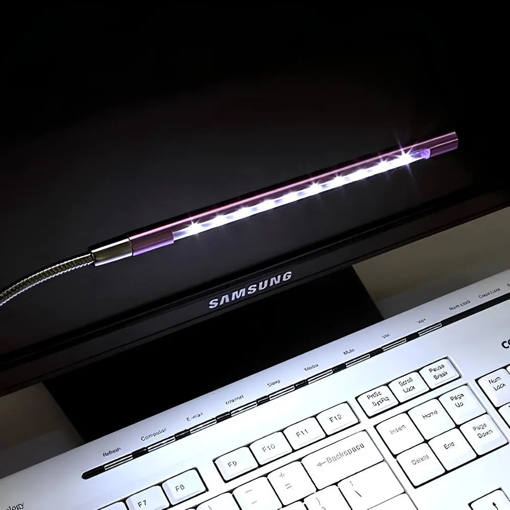 LED Desk Lamp USB Powered Portable Compact with Flexible Metal Cable