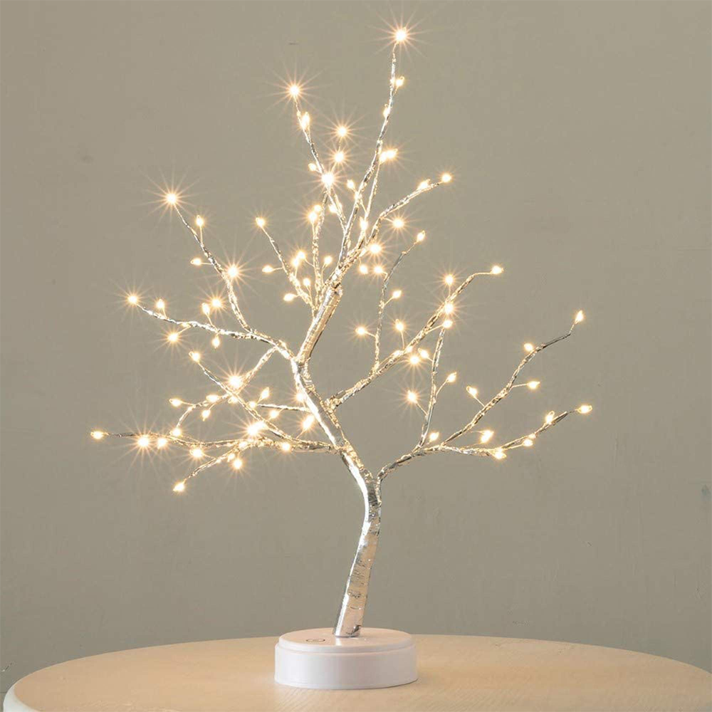 LED Fairy Light Tree Lamp | 108 Bendable Branch Lights, Flexible Design | Cordless Dual-Power Décor for Home and Garden