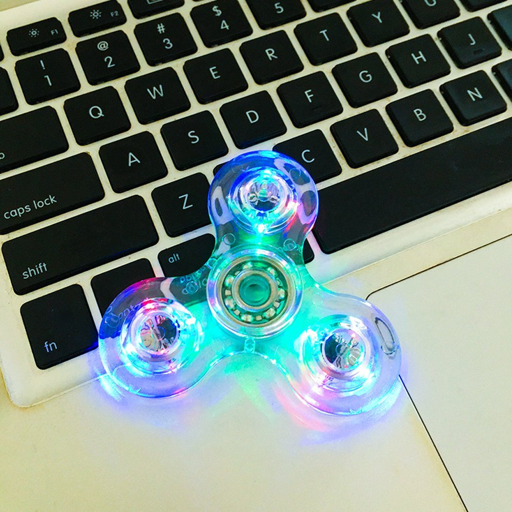LED Fidget Spinner with Light-Up Design | Colour-Changing LEDs, Smooth 360-Degree Spin | Portable Stress Relief Toy