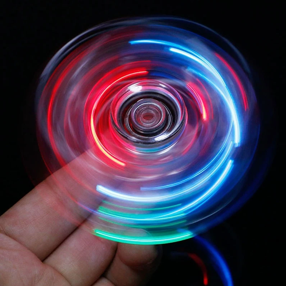 LED Fidget Spinner with Light-Up Design | Colour-Changing LEDs, Smooth 360-Degree Spin | Portable Stress Relief Toy