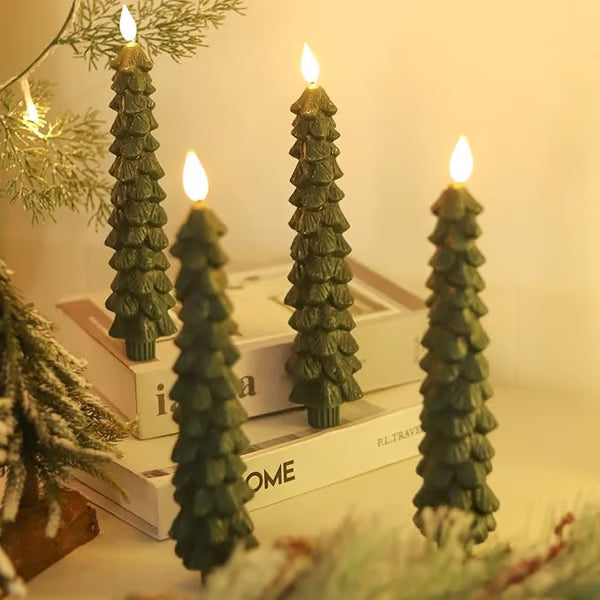 LED Flameless Candles Christmas Set | Remote Control, 5 Brightness Levels | Flickering 3D Flame, Safe for Kids & Pets